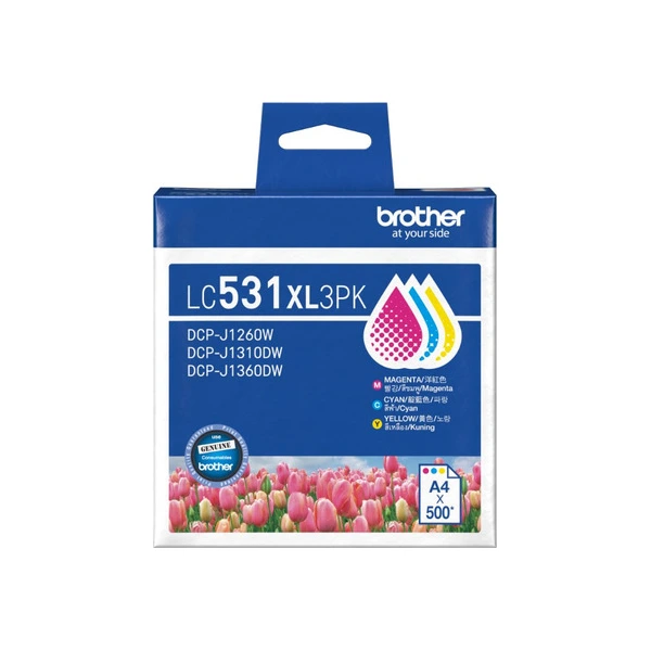 Brother兄弟牌 LC-531XL 彩色高容量墨水匣 (3入組)
